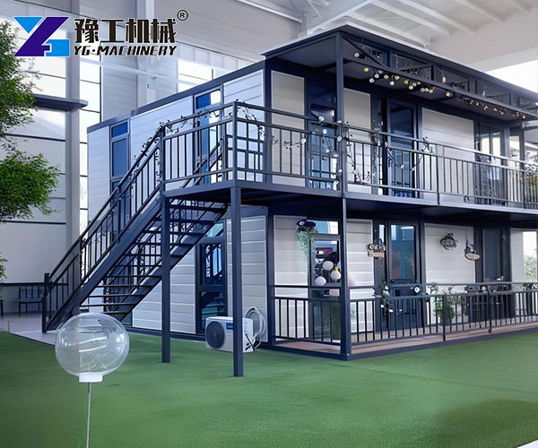 Grey folding container home front view
