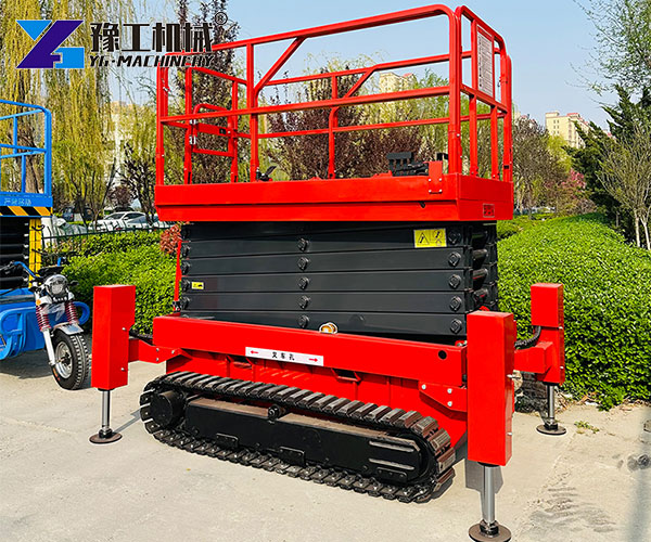 mobile lift platform with safety rails