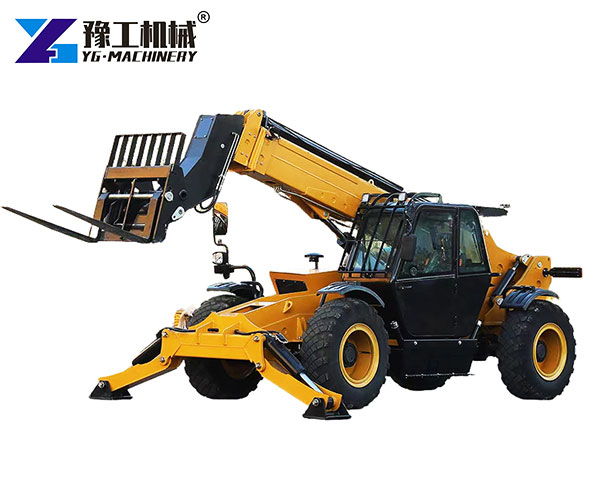 telehandler forklift unloading truck