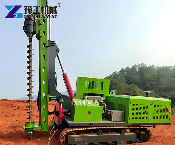 terrain adaptable pile machine