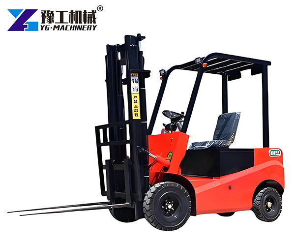 electric forklift lifting cargo