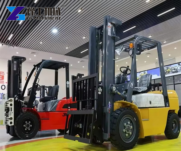 electric forklifts in warehouse showroom