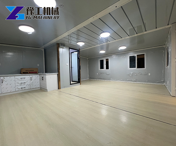 Interior of a folding container house